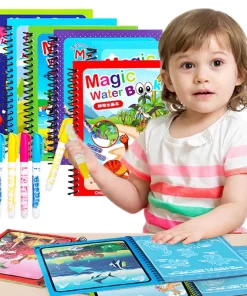 Montessori Reusable Coloring Magic Water Painting Book Early Education Toys